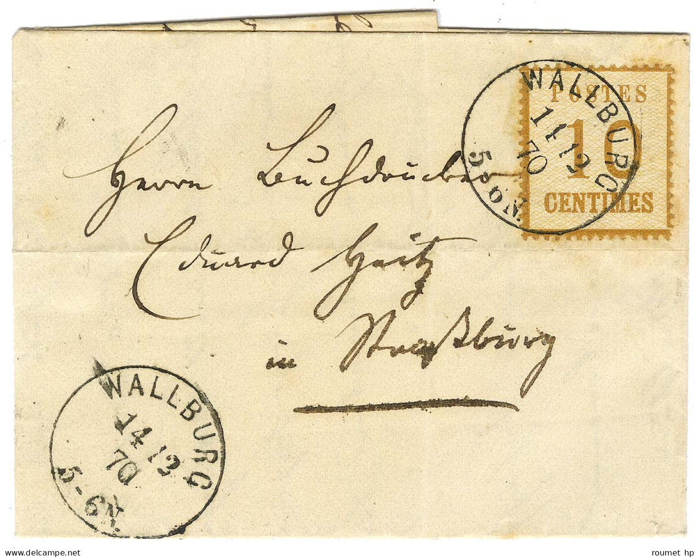 Càd WALLBURG / Als. N° 5 Sur Lettre Pour Strasbourg. 1870. - SUP. - Briefe U. Dokumente