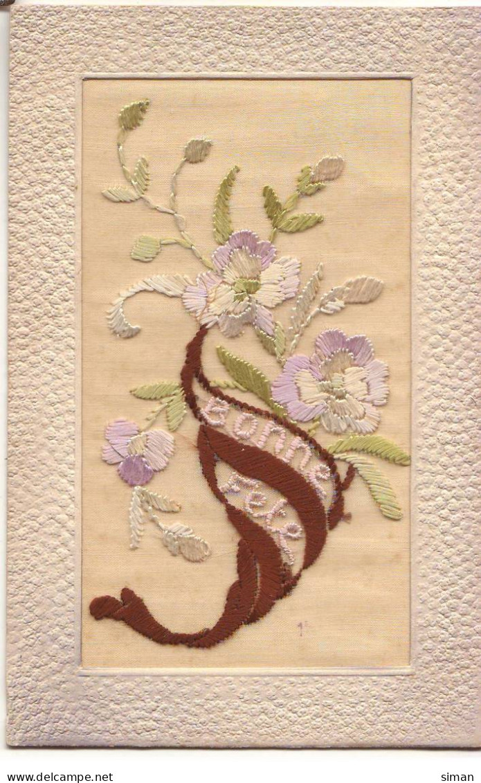 N°19405 - Carte Brodée - Bonne Fête - Fleurs Sortant D'une Corne D'abondance - Embroidered