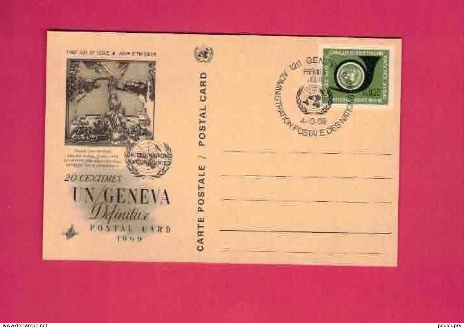 Carte Entier Postal De 20 C  De 1969 - Storia Postale