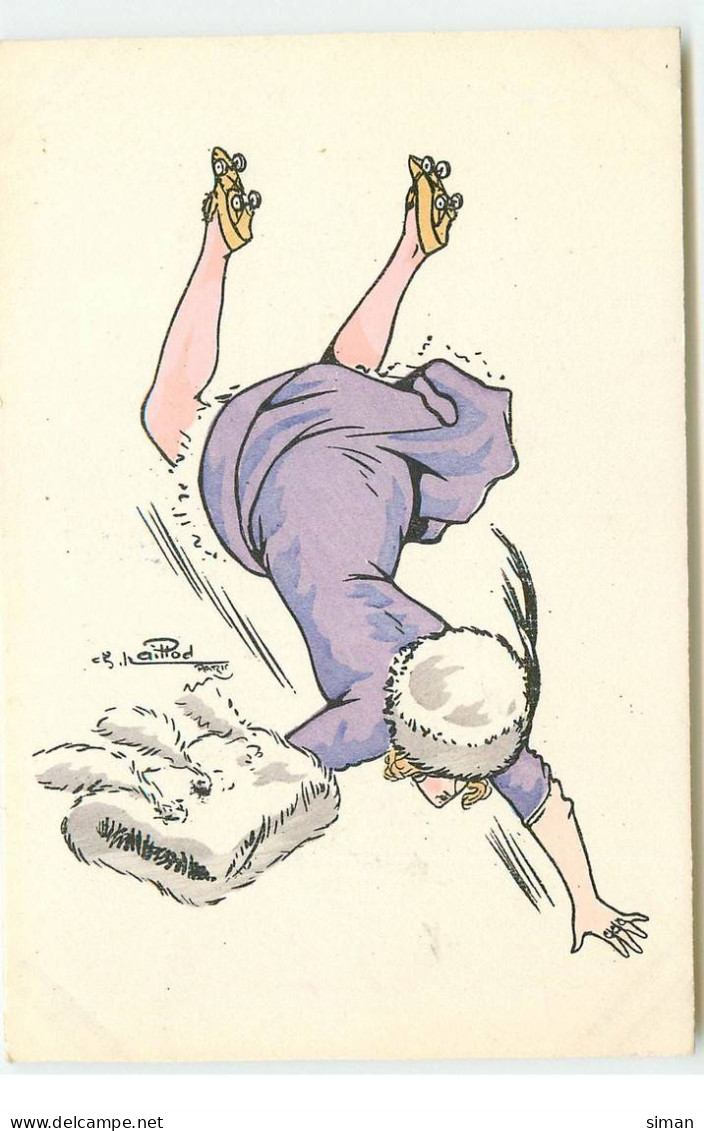 N°17311 - Naillod - Jeune Femme Portant Des Patins à Roulettes Et Tombant - Naillod
