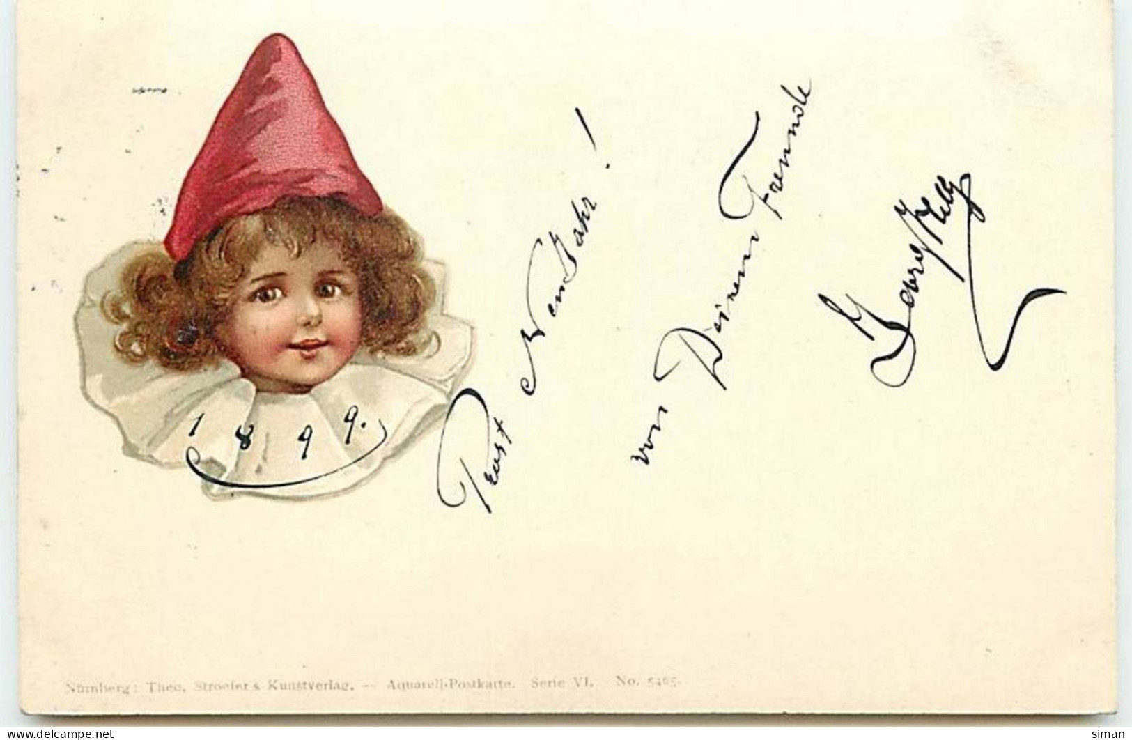 N°11691 - Carte Fantaisie - Theo Stroefer - Portrait D'enfant 1899 - Autres & Non Classés