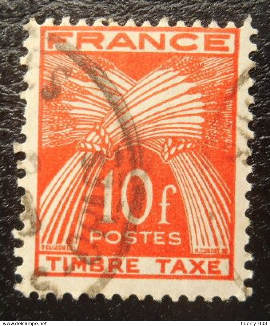 France Timbre  Taxe  86  Type Gerbes  10f  Rouge Orange - 1859-1959 Usati