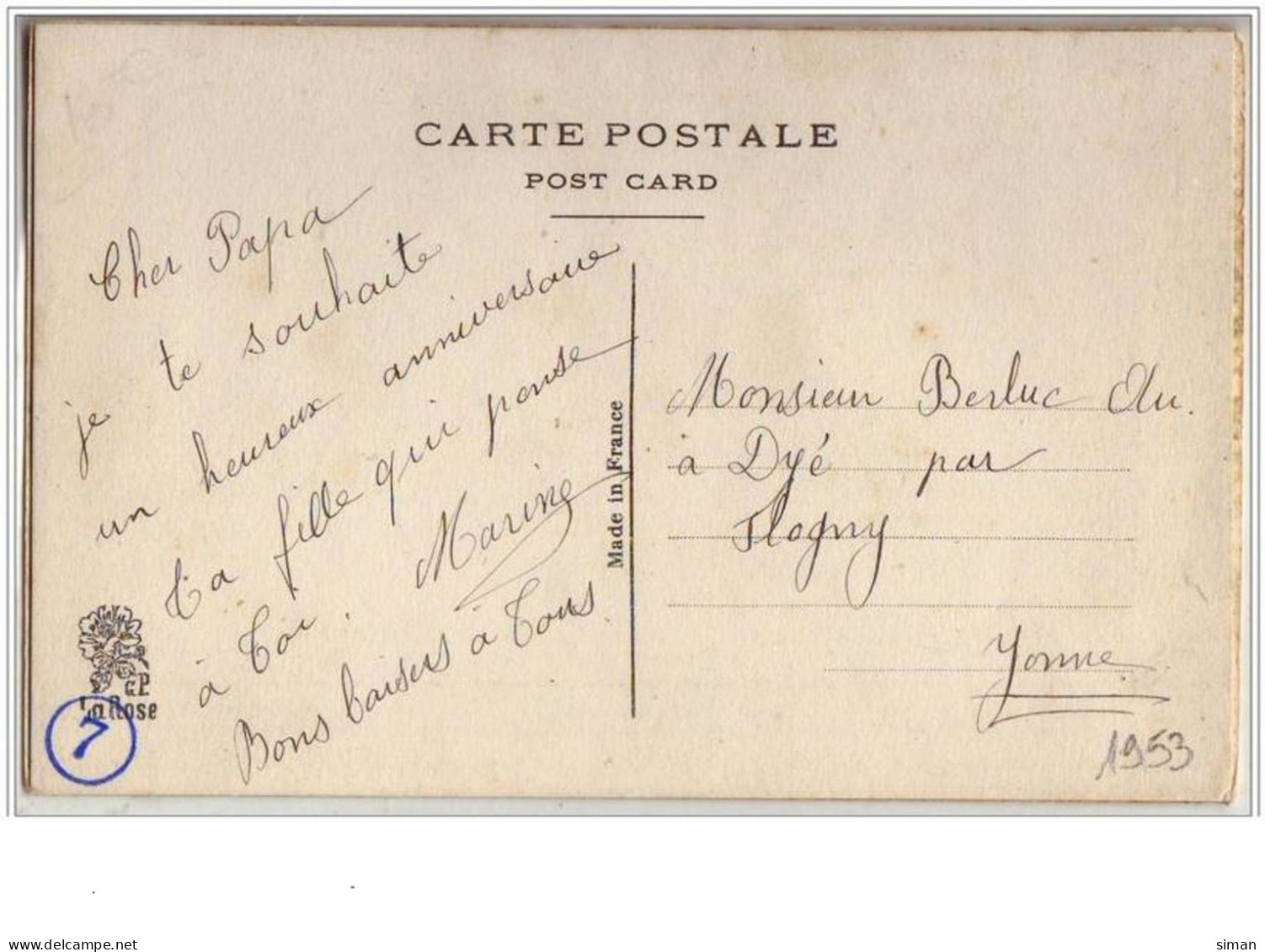 N°1953 - Cartes Brodée - 1er Avril - Pochette Avec Sa Carte - Fer à&amp;nbsp  Cheval - Bordados