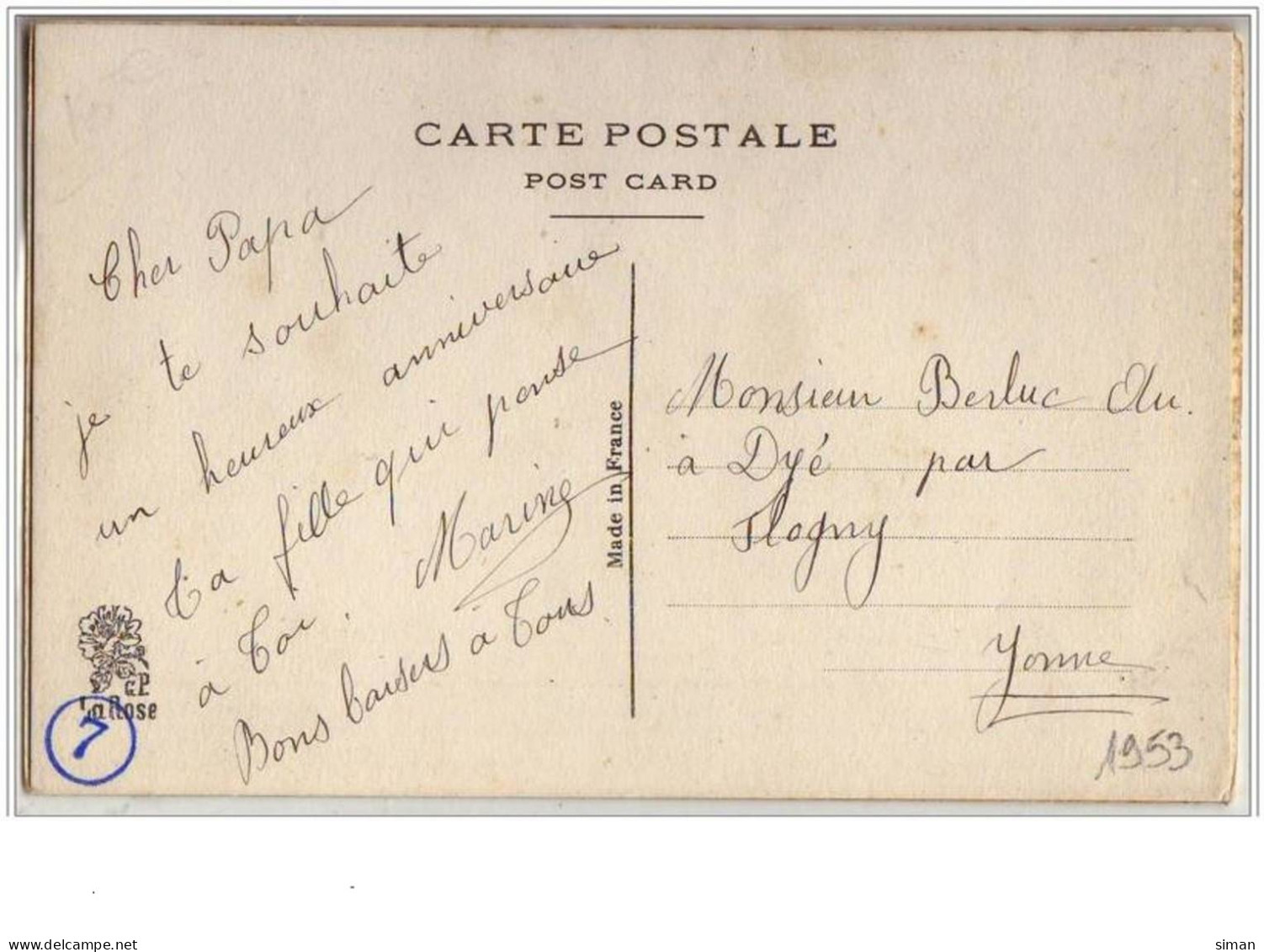 N°1953 - Cartes Brodée - 1er Avril - Pochette Avec Sa Carte - Fer à&amp;nbsp  Cheval - Brodées