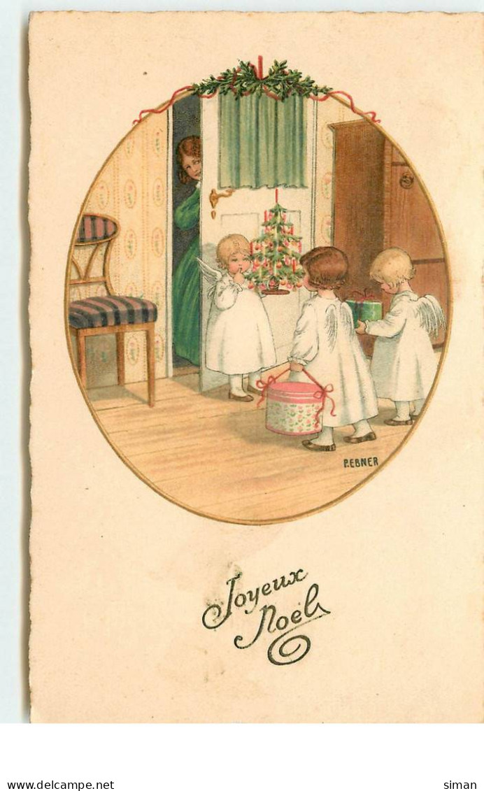 N°16104 - P. Ebner - MM Vienne N°1106 - Joyeux Noël - Anges Avec Des Cadeaux - Ebner, Pauli