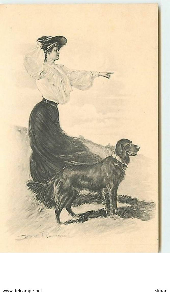 N°1998 - Femme Avec Un Setter Irlandais - MM Vienne N°377 - Clarence Underwood - Femmes