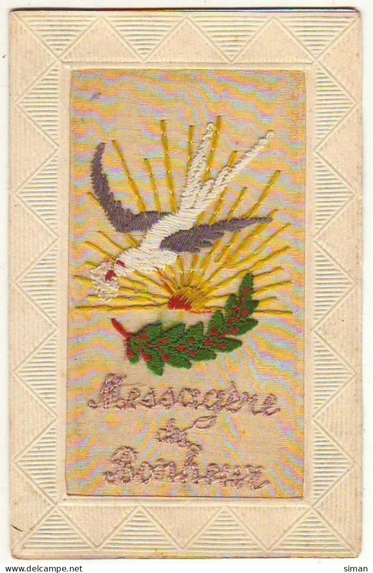 N°2002 - Carte Brodée - Messagère De Bonheur - Brodées