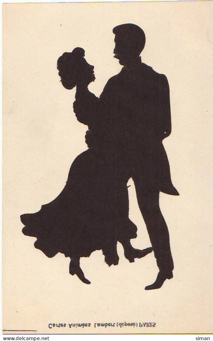N°12721 - Silhouette - Cartes Animées Lambert - Couple Dansant - Scherenschnitt - Silhouette