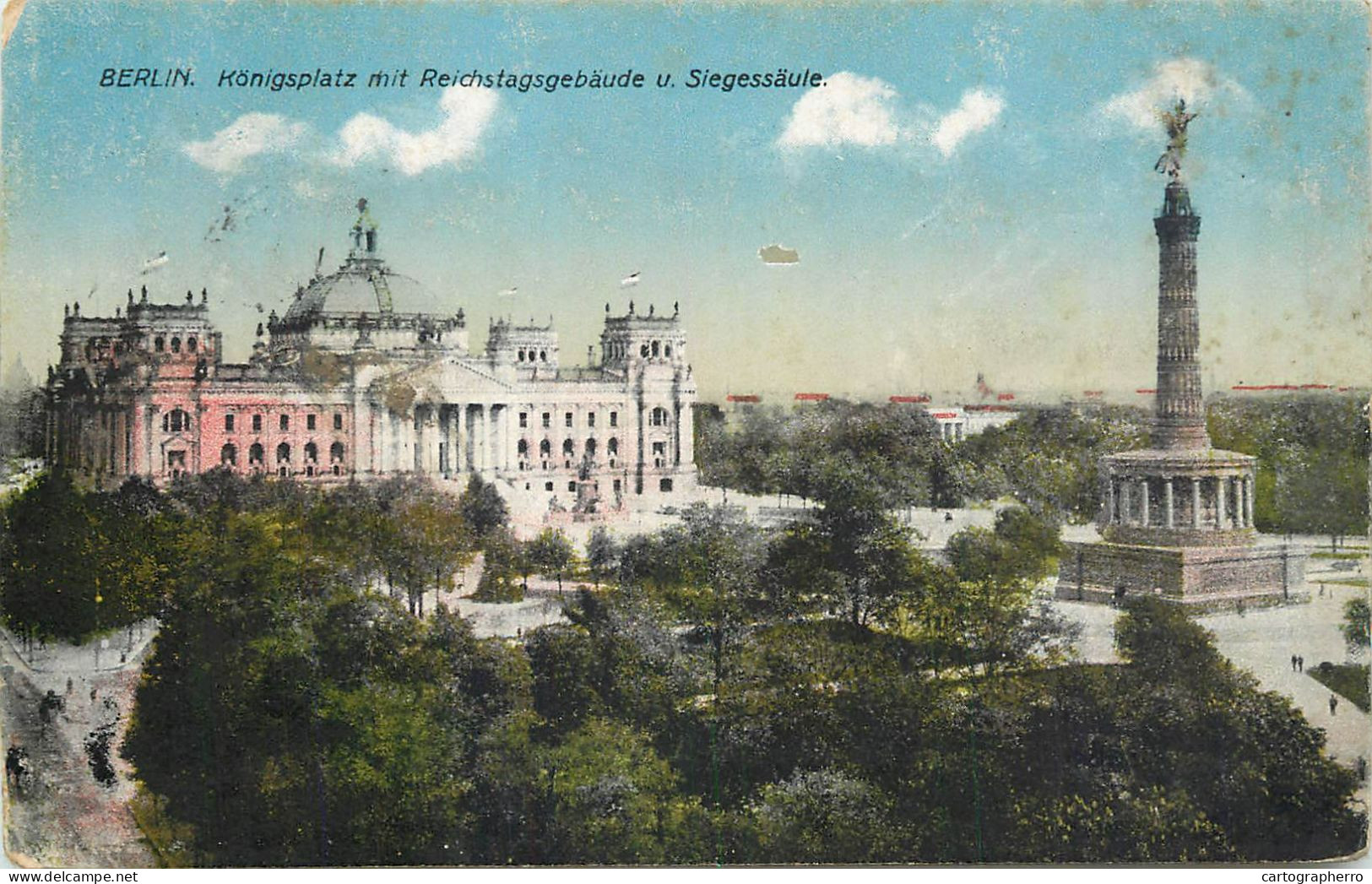 Germany Berlin Konigsplatz Mit Reichtagsgebaude U. Siegesaule - Sonstige & Ohne Zuordnung