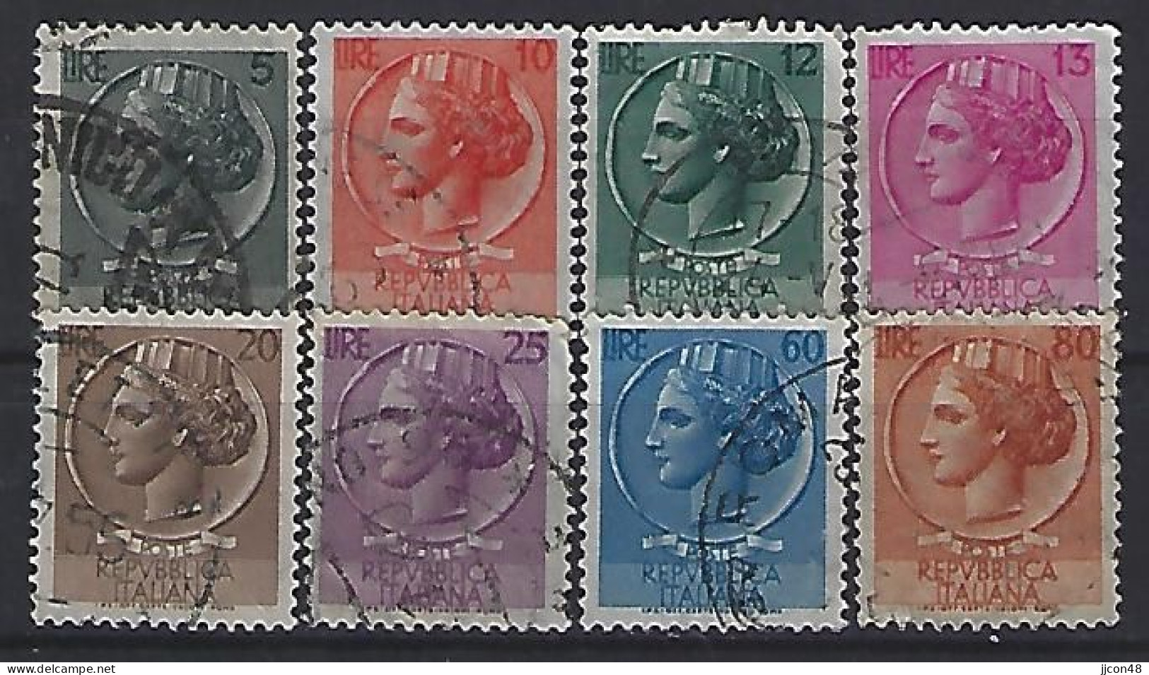 Italy 1955  Italia Turrita (o) Mi.932-939 (Wk 4) - 1946-60: Gebraucht