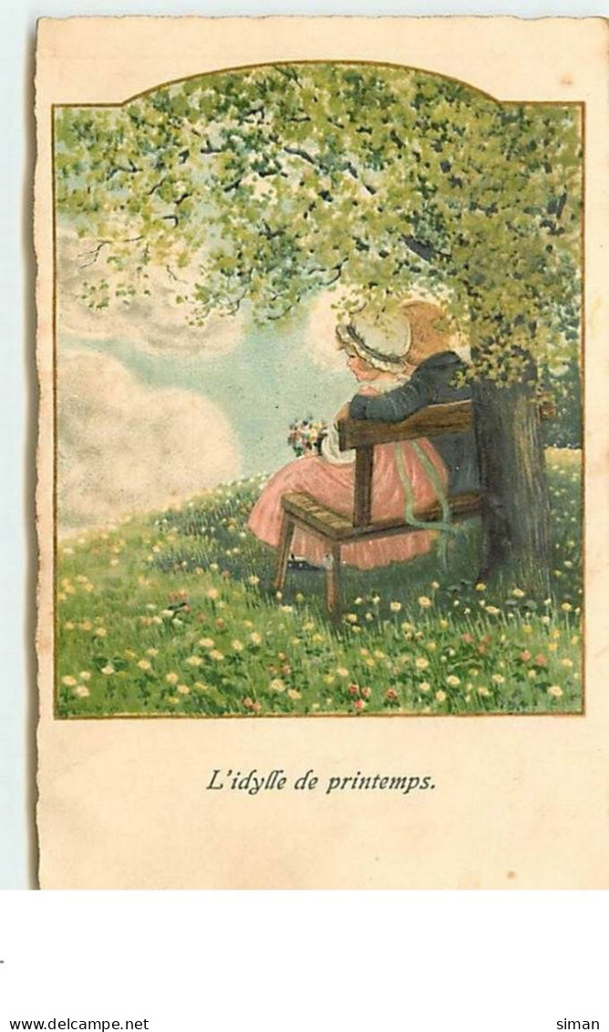 N°13757 - P. Ebner - L'idylle De Printemps - Couple Assis Sur Un Banc Sous Un Arbre - Ebner, Pauli