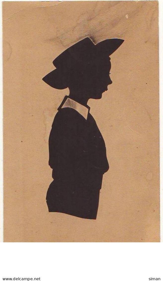 N°12661 - Silhouette D'un Enfant Avec Un Chapeau - Silhouettes