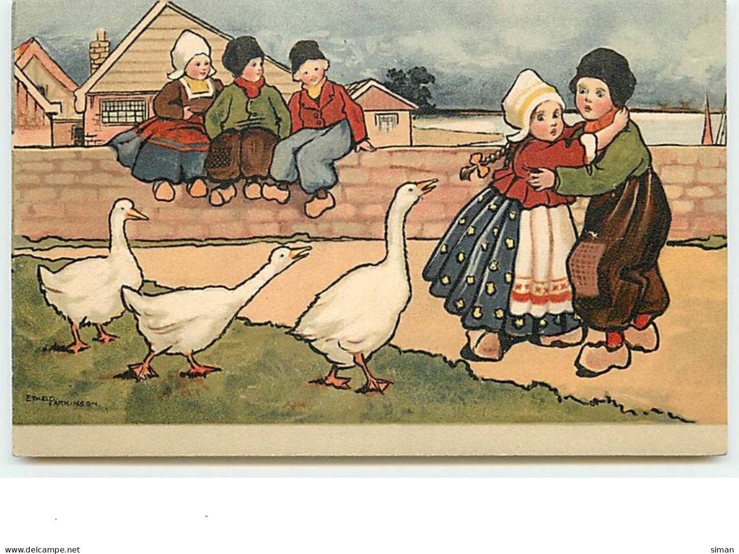 N°8515 - Carte Illustrateur - Ethel Parkinson - Enfants Hollandais Et Oies - Parkinson, Ethel