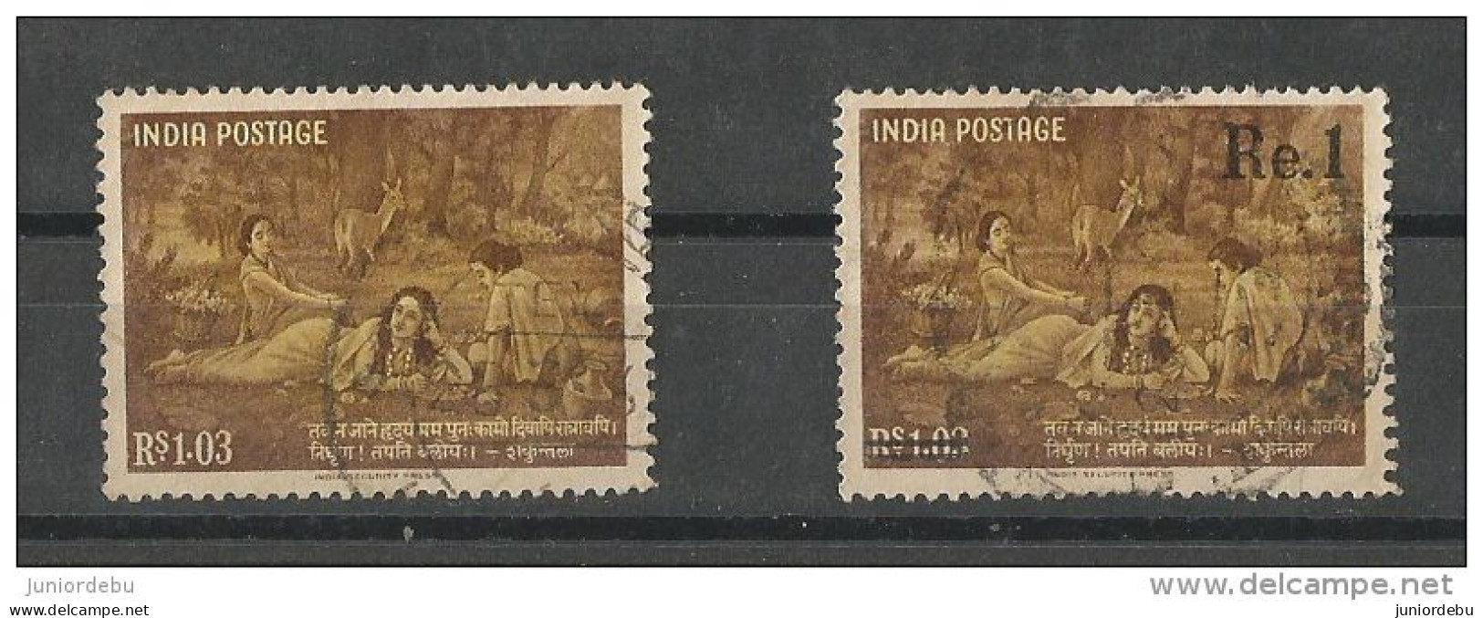 India - 1961 -  Kalidasa ( Poet And Dramatist ) And 1963 Overprint 1 Rs On Rs  1.03 - USED. ( OL 25/12/2013) - Gebraucht