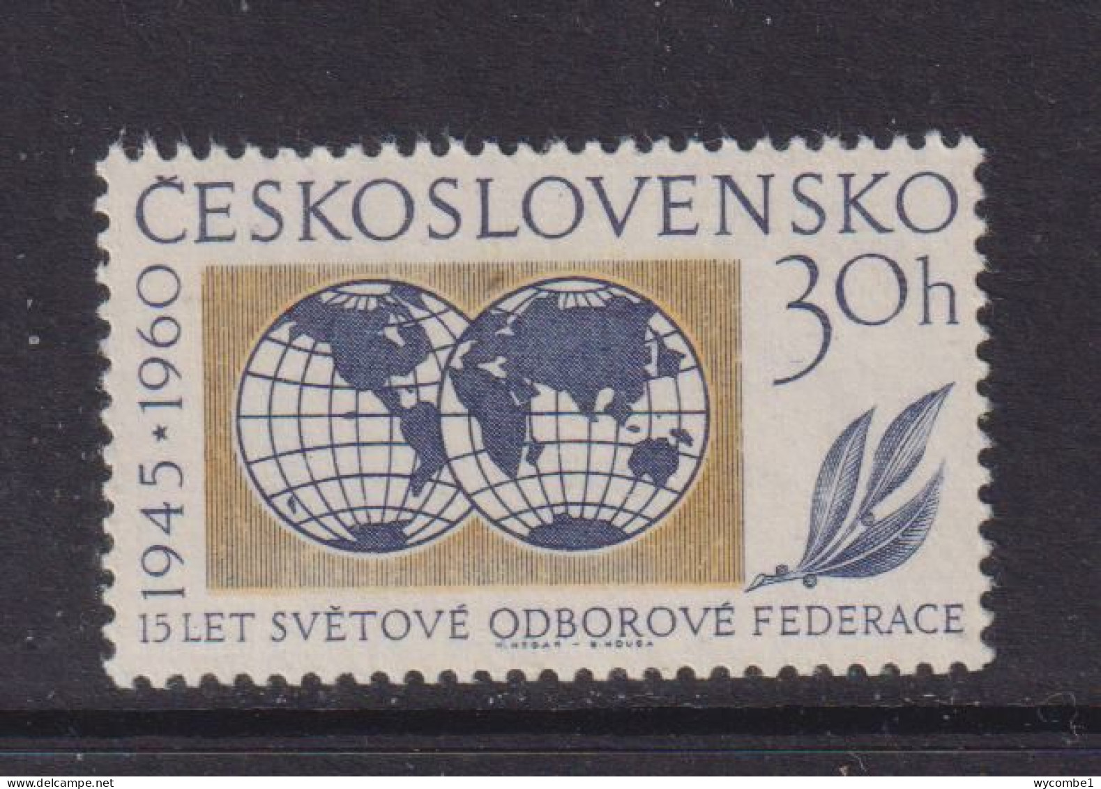 CZECHOSLOVAKIA  - 1960 WFTU 30h Never Hinged Mint - Nuovi