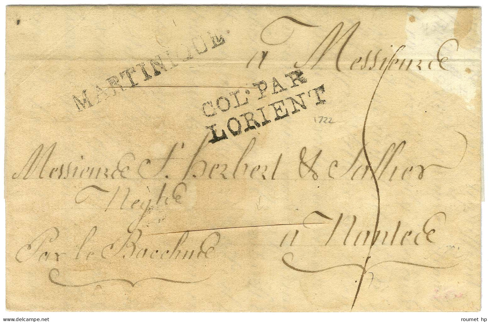 MARTINIQUE Sur Lettre Purifiée Avec Texte Daté De Saint Pierre Le 18 Novembre 1822 Pour Nantes. Au Recto, Marque Postale - Entry Postmarks