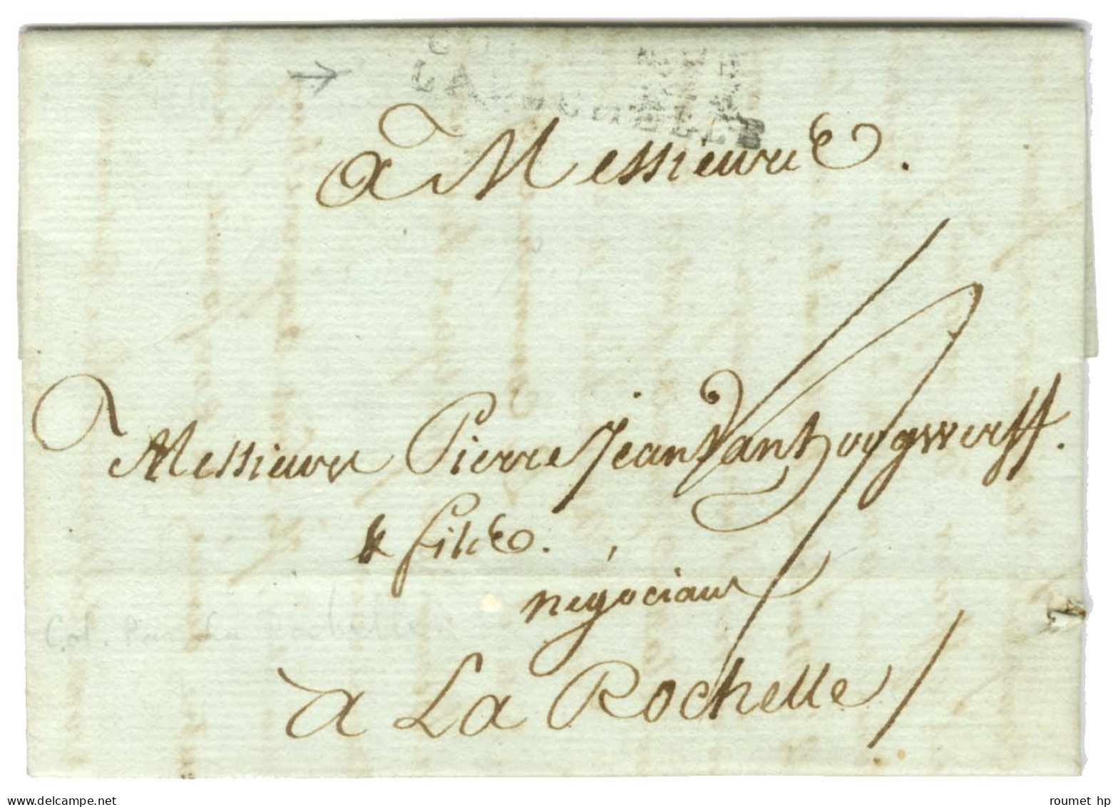 Lettre Avec Très Bon Texte Daté De Port Au Prince Le 12 Octobre 1790 Pour La Rochelle. Au Recto, Marque Postale D'entrée - Marques D'entrées