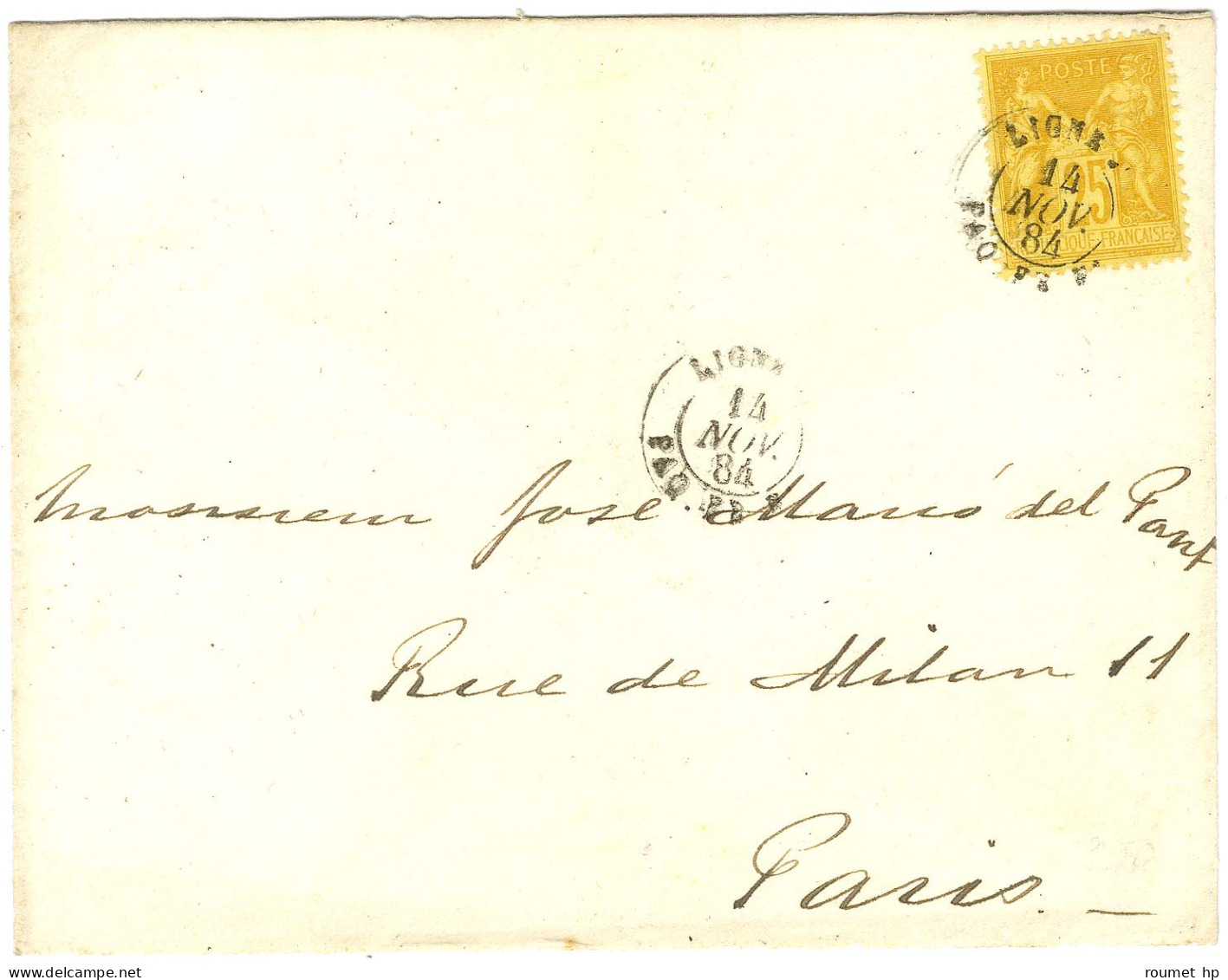 Càd De Ligne Maritime / N° 92 Sur Lettre Pour Paris. 1884. - TB. - Posta Marittima