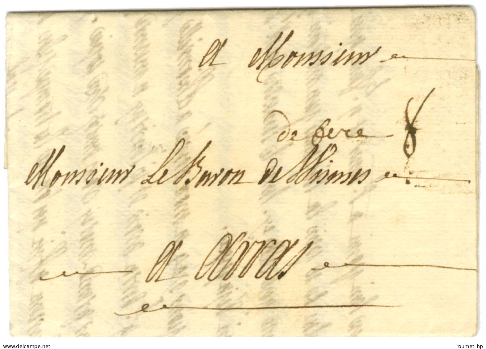 '' De Fere '' (L N° 1) Sur Lettre Avec Texte Daté Du 3 Septembre 1740 Pour Arras. - SUP. - Andere & Zonder Classificatie