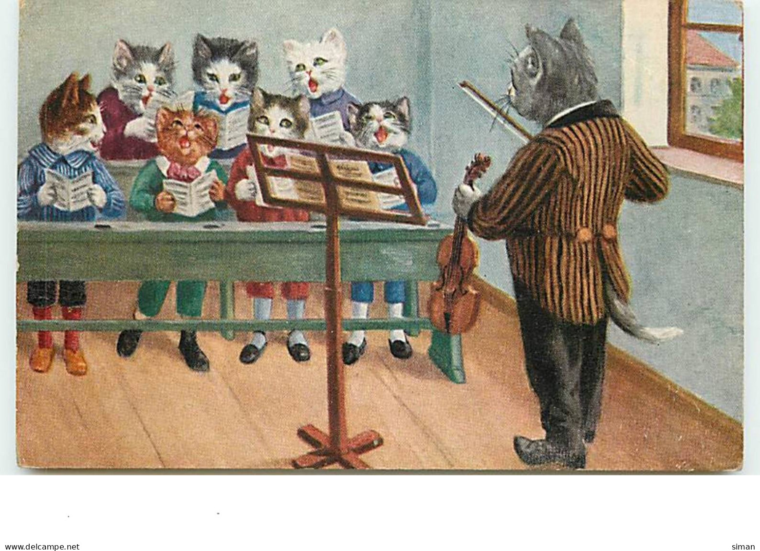 N°13786 - Style Thiele - Chorale De Chats Habillés - Geklede Dieren