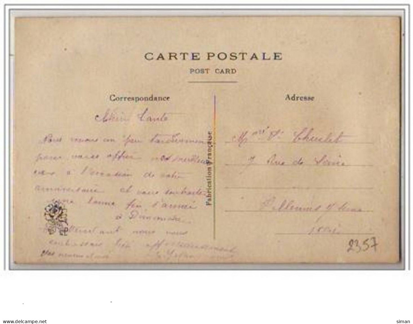 N°2357 - Carte Brodée - Anniversaire - Hirondelle Apportant Le Courrier - Brodées