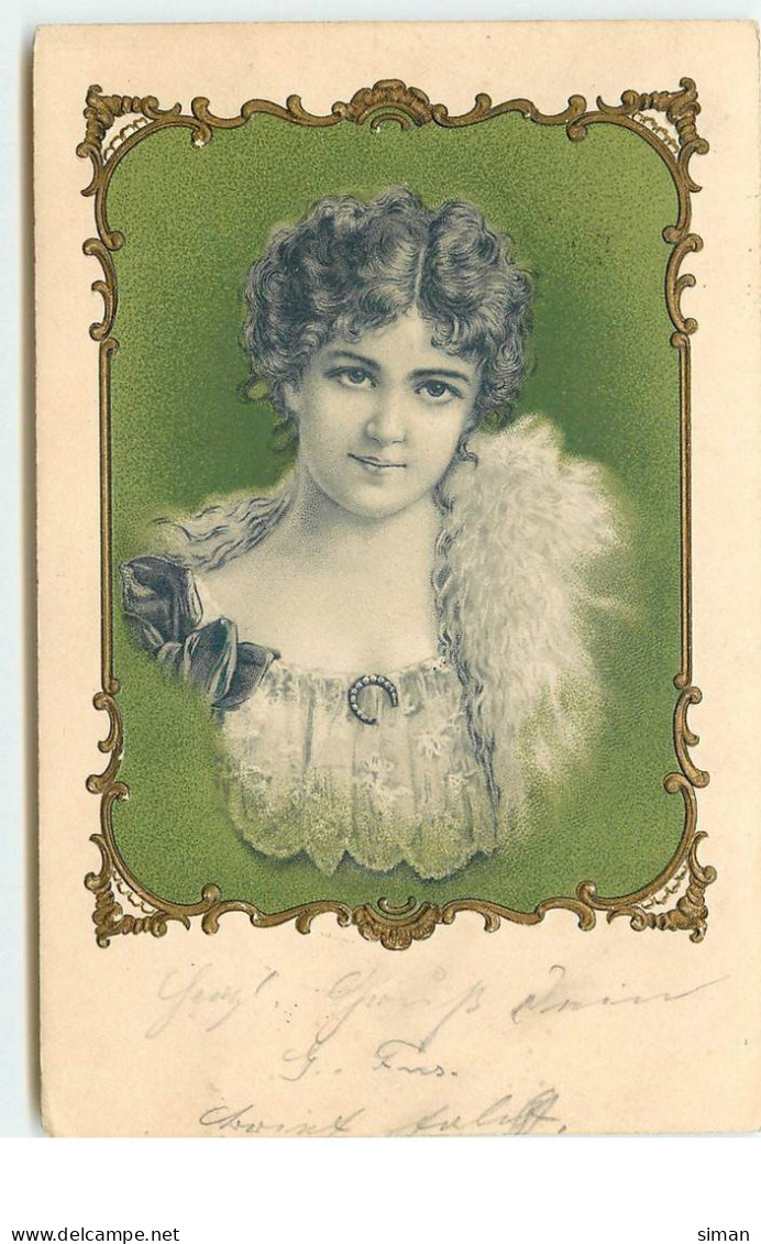 N°16094 - Carte Gaufrée - Portrait D'une Jeune Femme - Women