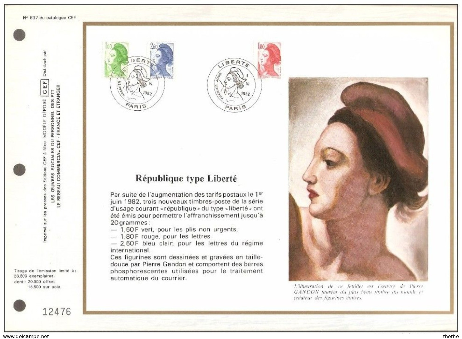 FRANCE - Type "Liberté" De Delacroix - N° 637 Du Catalogue CEF - 1980-1989