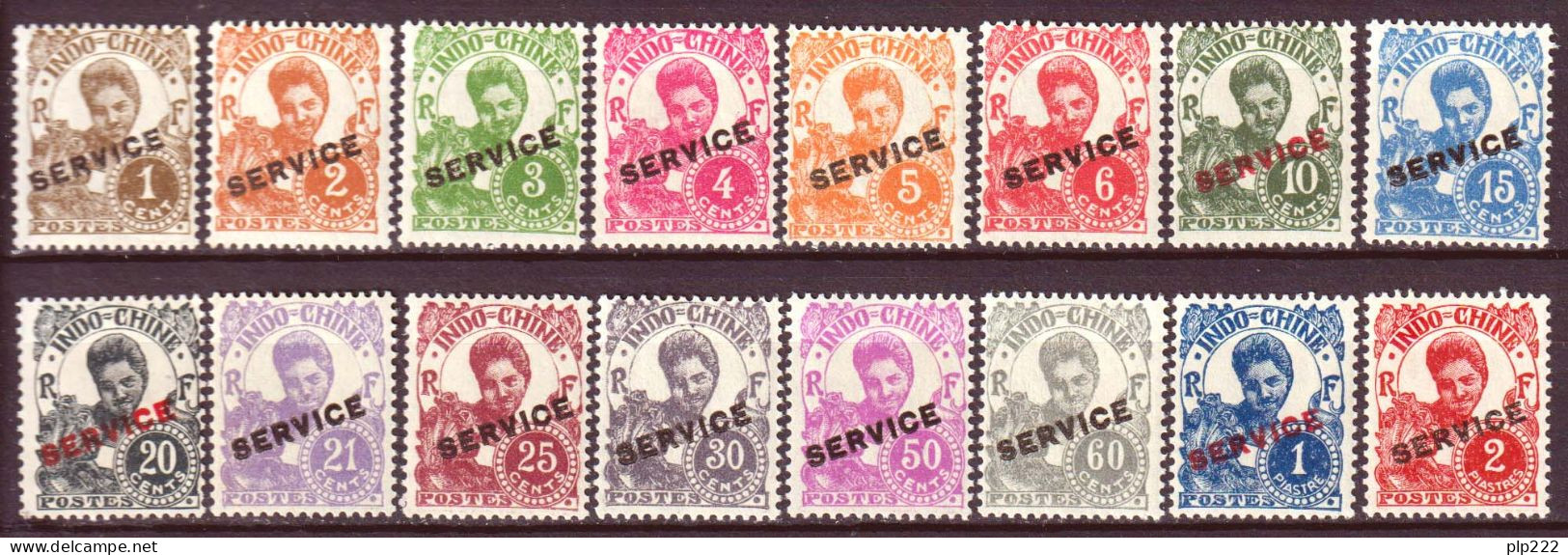 Indocina 1934 Servizi Y.T.17/32 */MH VF/F - Unused Stamps