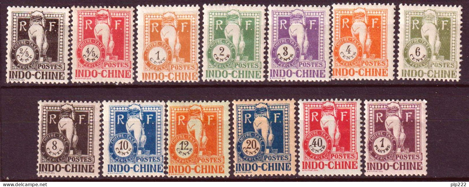 Indocina 1922 Segnatasse Y.T.31/43 */MH VF/F - Unused Stamps