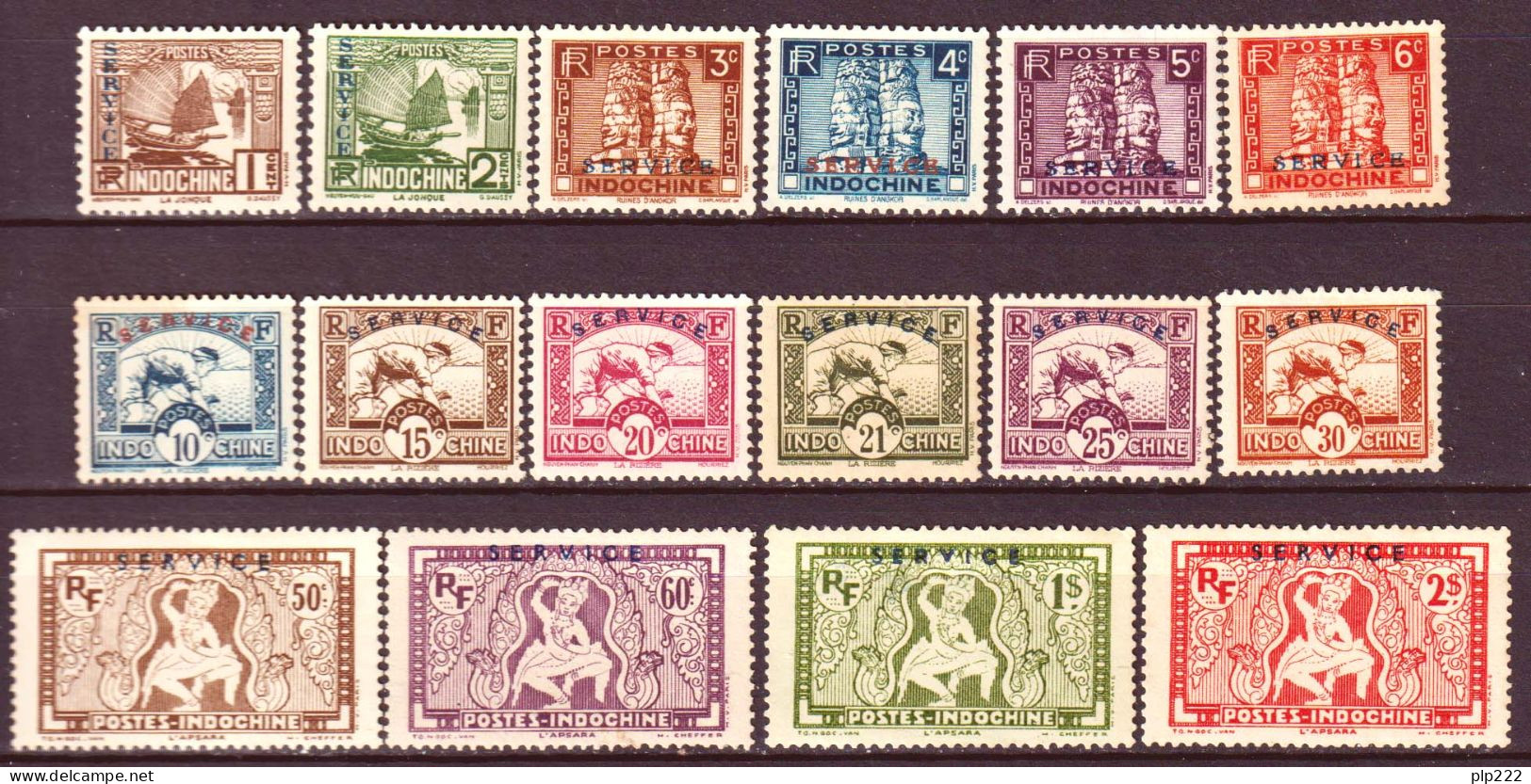 Indocina 1933 Servizi Y.T.1/16 */MH VF/F - Unused Stamps