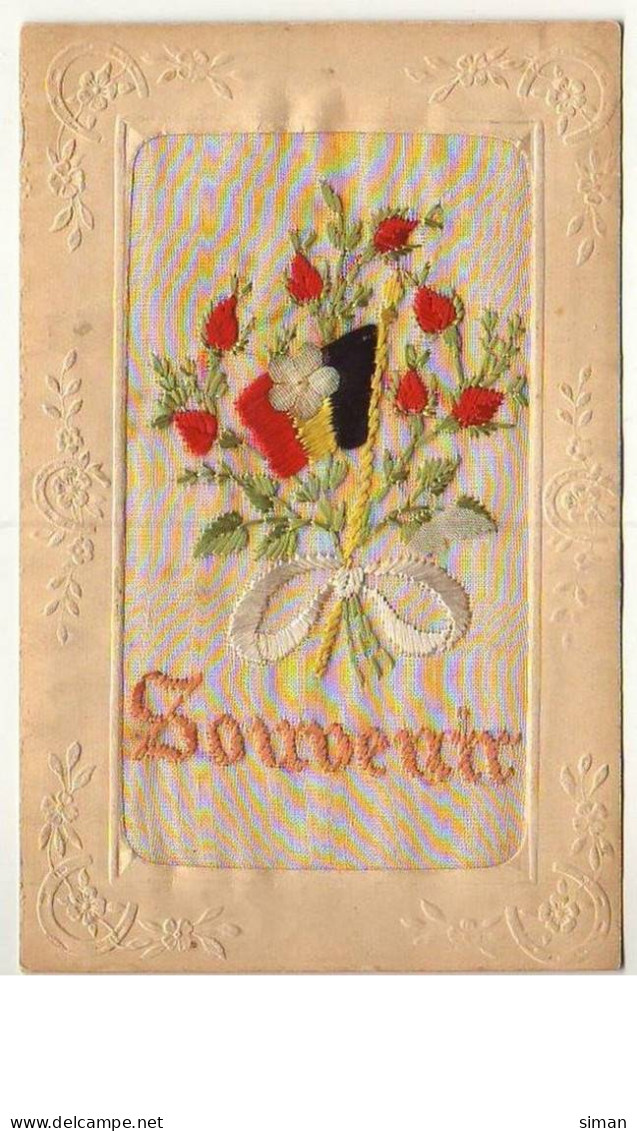 N°8404 - Carte Brodée - Souvenir - Drapeau Belge - Ricamate