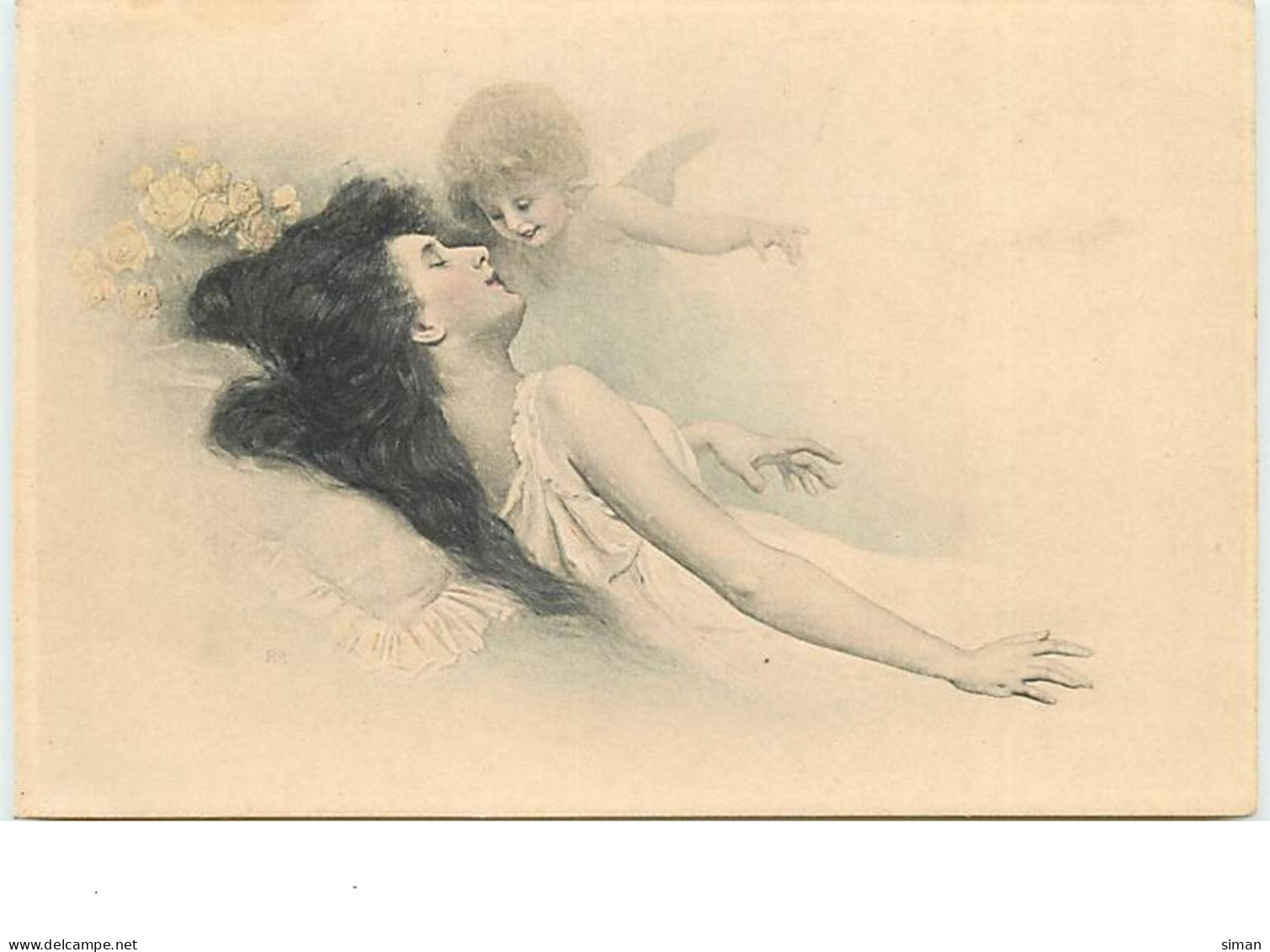 N°8466 - Carte Illustrateur - MM Vienne N°155 - Femme Endormie Et Angelot - 1900-1949