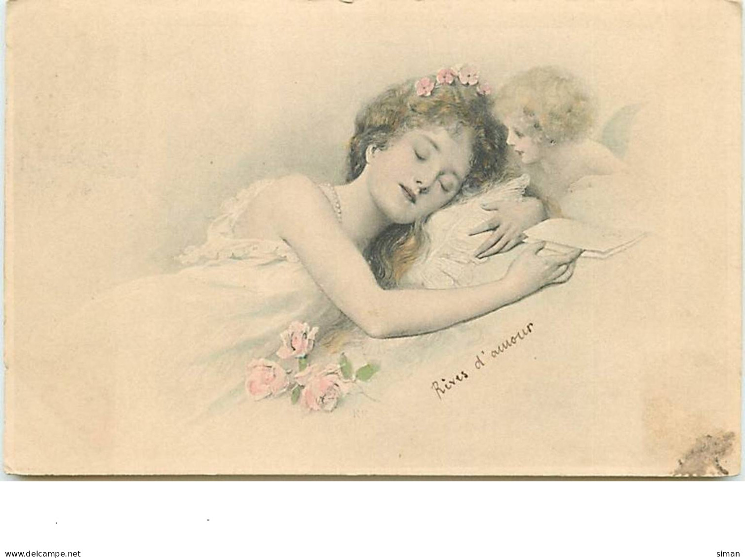 N°8467 - Carte Illustrateur - MM Vienne N°155 - Femme Endormie Et Angelot - 1900-1949