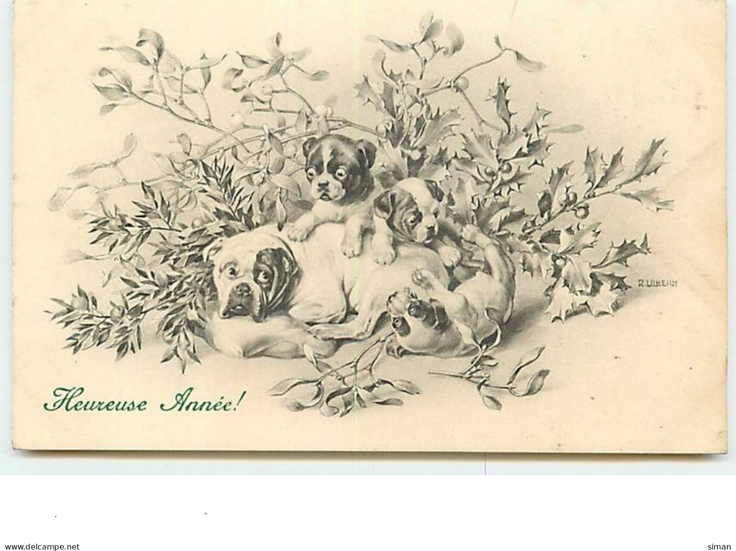 N°8422 - Carte Illustrateur - R. Ulreich - Heureuse Année - Bouledogue - MM Vienne N°466 - Autres & Non Classés