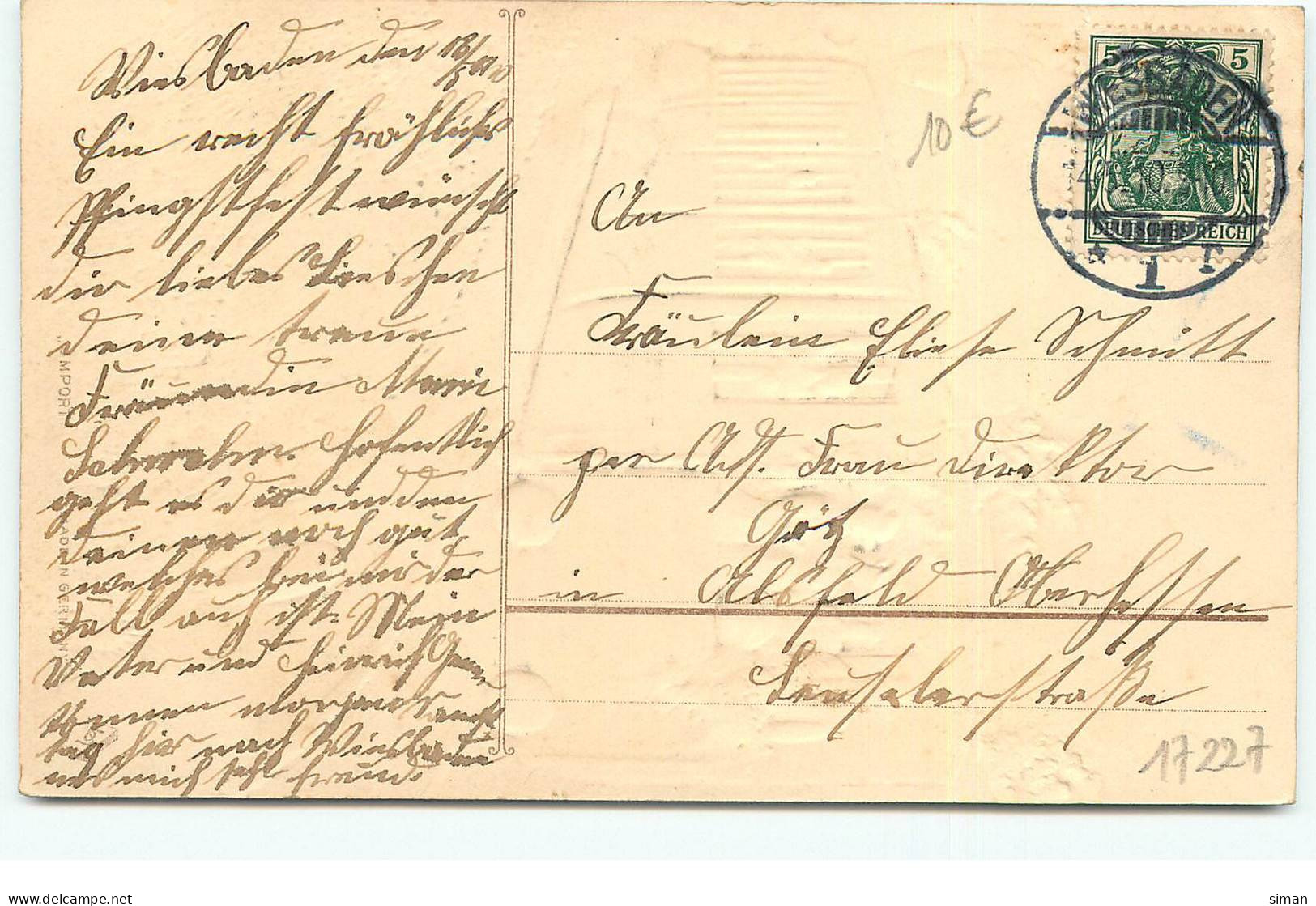 N°17227 - Carte Gaufrée - Fröhliche Pfingsten - Train - Pentecoste