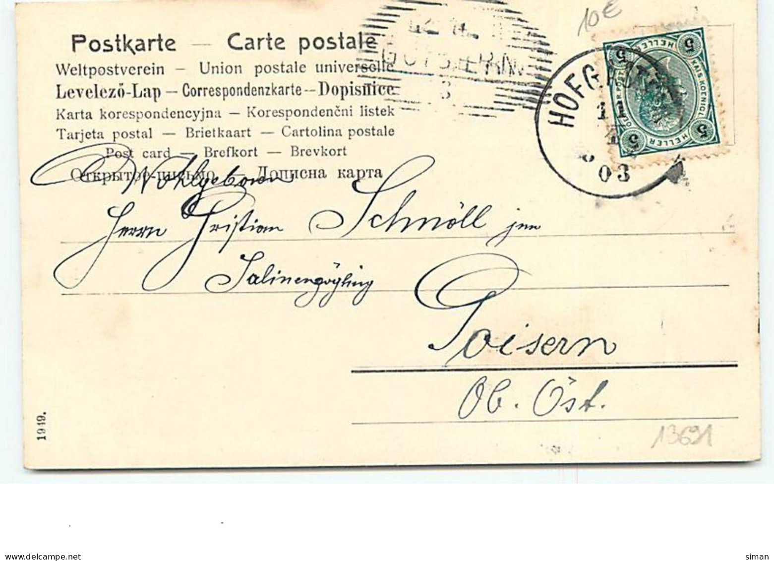 N°13691 - Carte Fantaisie - Fröhliche Ostern - Fillette Et Lapin - Décor Art Nouveau - Pâques