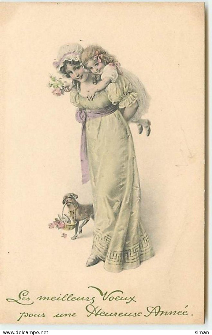 N°13700 - Carte Illustrateur - MM Vienne N°194 - Femme + Fillette + Chien - Vienne