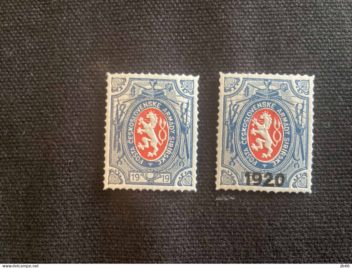 1919 2 Timbres * Yvert 4-5 Pofis PP5-PP6 Sans Et Avec Surcharge 1920 Bleu Et Rouge Neuf Avec Charnière - Légion En Sibérie