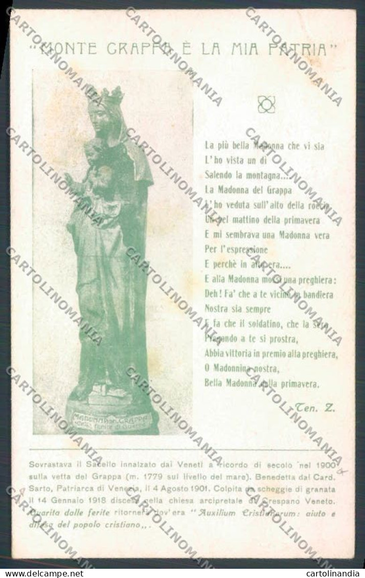 Treviso Crespano Veneto Madonna Grappa Colle Ferita Di Guerra Cartolina ZB8335 - Treviso