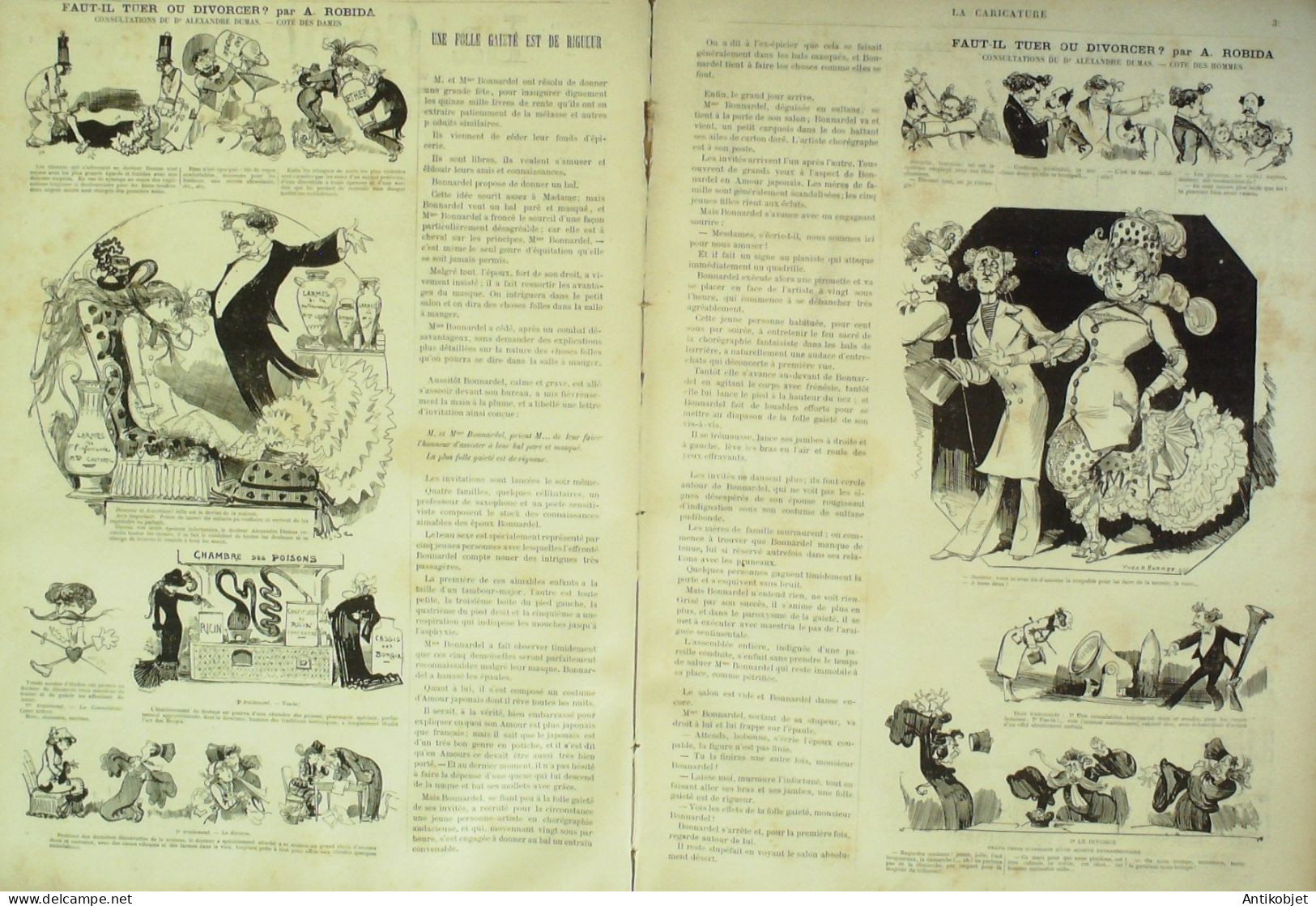 La Caricature 1880 N°  4 Faut-il Tuer Ou Divorcer Robida DranerMorland - Magazines - Before 1900