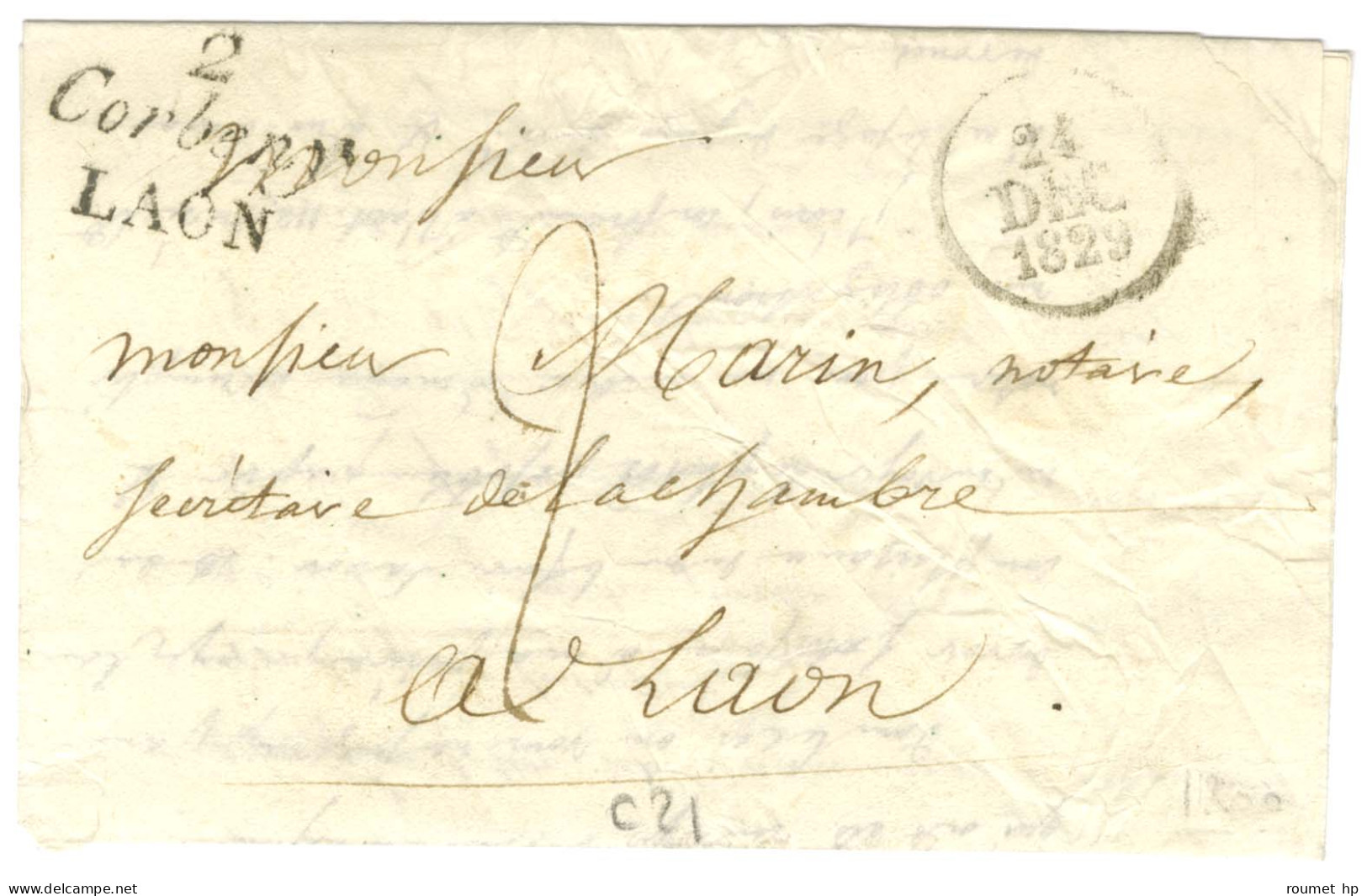 2 / Corbeny / LAON Dateur A. 1829. - TB / SUP. - Autres & Non Classés