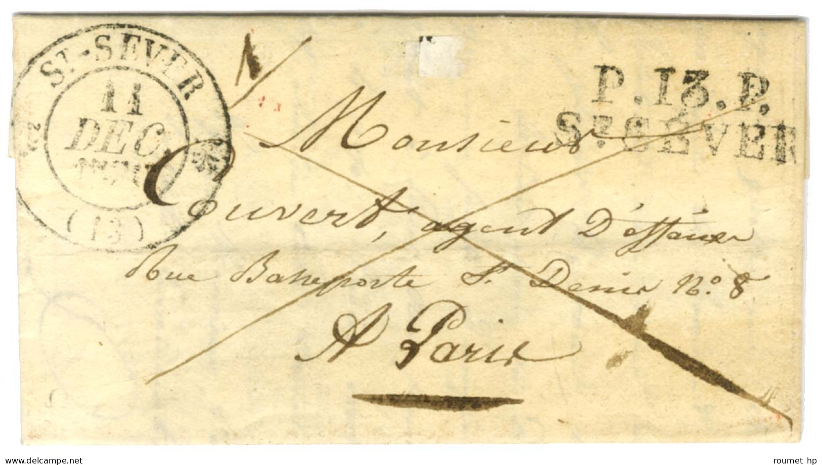 P.13.P. / ST SEVER Càd T 12 ST SEVER (13) Sur Lettre Avec Texte Pour Paris. 1830. - TB / SUP. - R. - Other & Unclassified