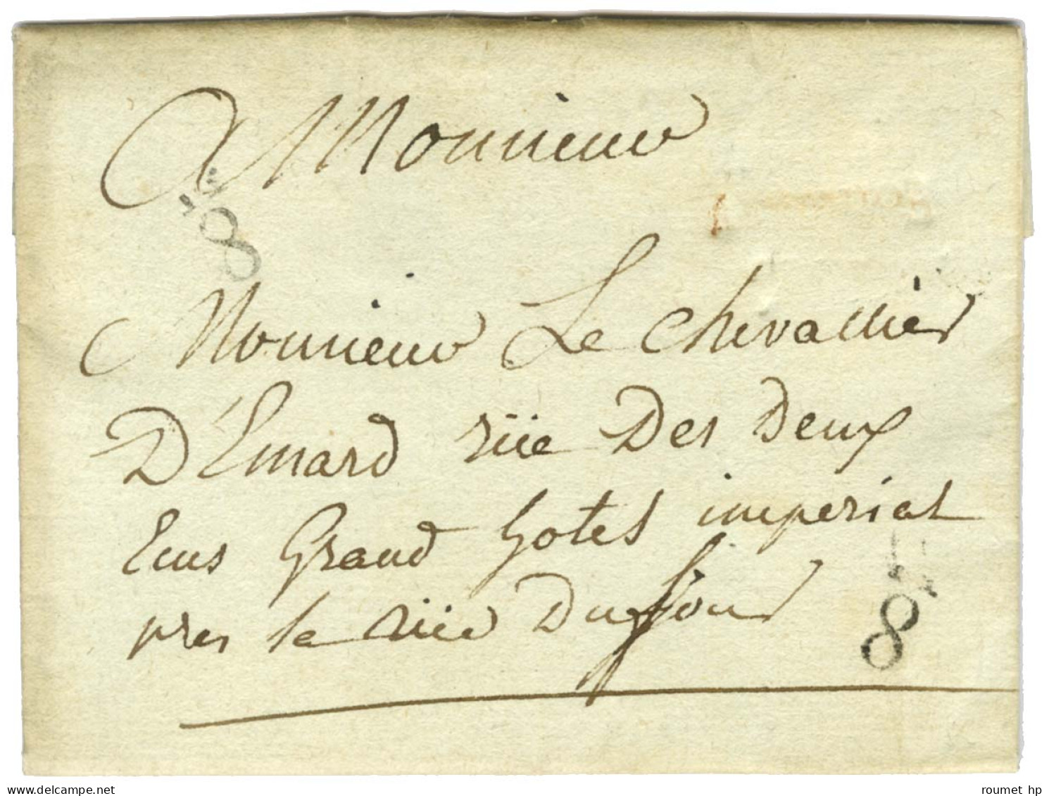 ' Fontenay ' Rouge (L N° 139) Sur Lettre Avec Texte Daté 1780 Pour Paris. - TB. - R. - Autres & Non Classés