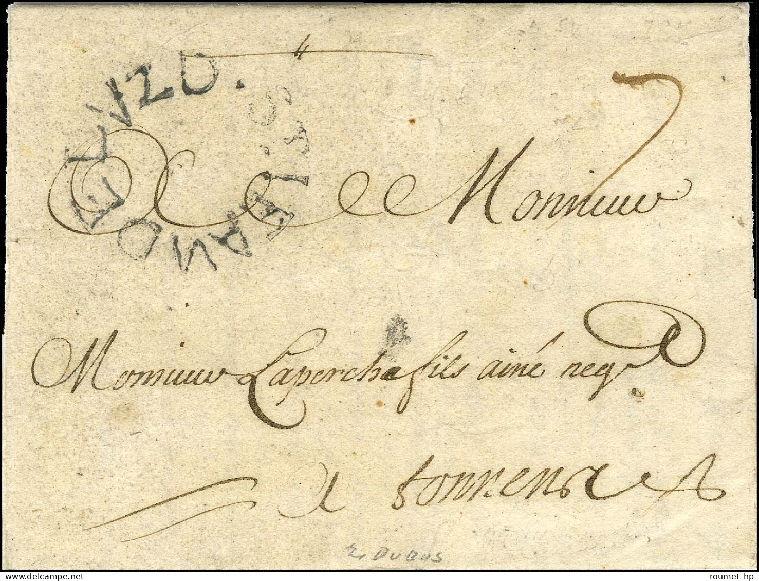 D.ST JEAN DE LUZ (L N° 2) Sur Lettre Avec Texte Daté Du 6 Octobre 1737 Pour Tonneins. Ex Collection Dubus. - SUP. - RR. - Other & Unclassified