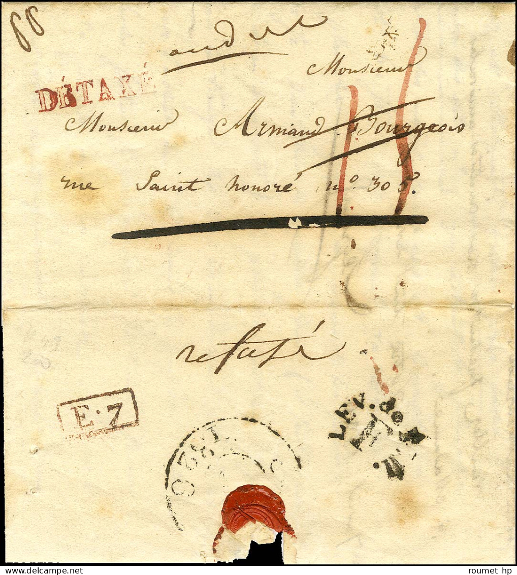 Lettre Avec Texte Daté De Paris Le 7 Avril 1826 Adressée Localement. Au Recto, Taxe 15 Annulée Plume Et Marque Postale R - Civil Frank Covers