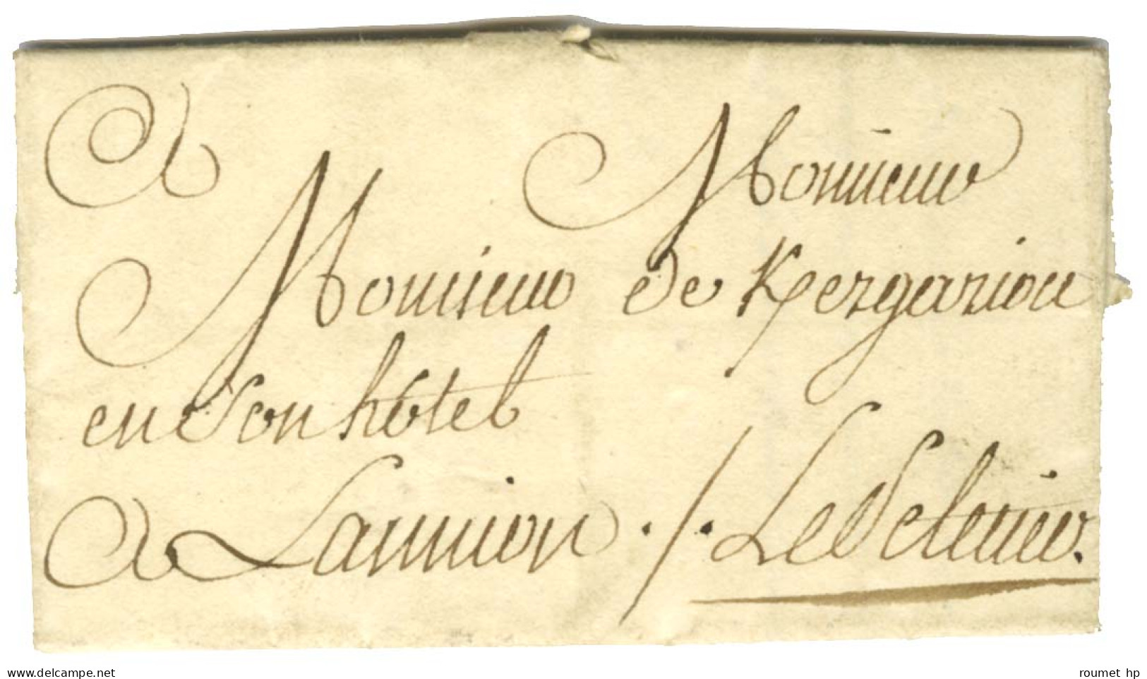 Contreseing De Franchise Manuscrit '' Le Pelletier '' Sur Lettre Avec Texte Daté Du 6 Juin 1768 Pour Lannion. - TB / SUP - Lettres Civiles En Franchise