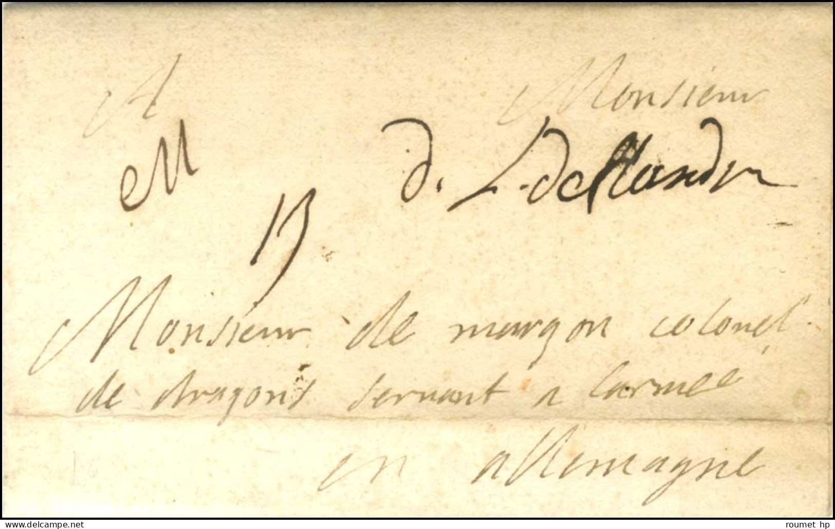 '' Dl De Flandres '' (N°LA1) Sur Lettre Avec Texte Daté Du 20 Juillet 1697. - SUP. - R. - Army Postmarks (before 1900)