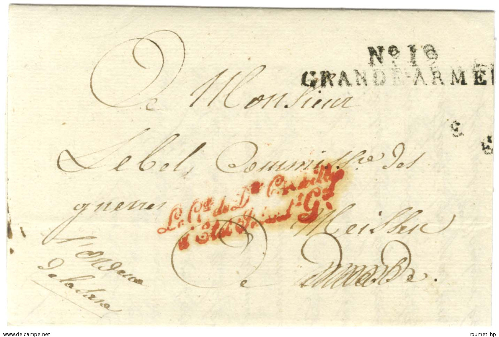 19 / GRANDE ARMEE + Franchise Rouge Sur Lettre Avec Texte Daté De Dresde Le 11 Septembre 1813. - TB / SUP. - R. - Army Postmarks (before 1900)