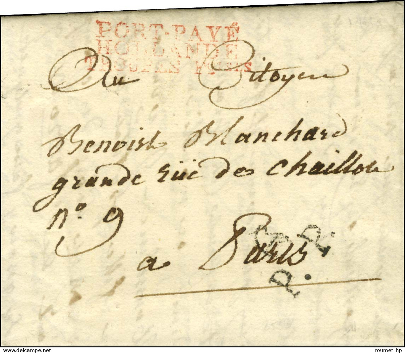 PORT-PAYÉ / HOLLANDE / TROUPES Foises Rouge Sur Lettre Avec Texte Daté De La Haye. 1799. - TB / SUP. - R. - Army Postmarks (before 1900)