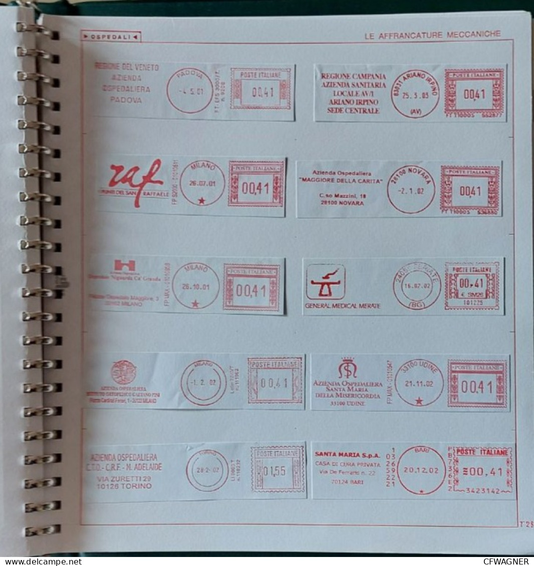 EMA Meter Freistempel Collection In Binder (+Schuber): ITALIA By BUSINESS SECTOR Diversi MEDICINE AND HOSPIT > 30 Pages) - Collections (with Albums)